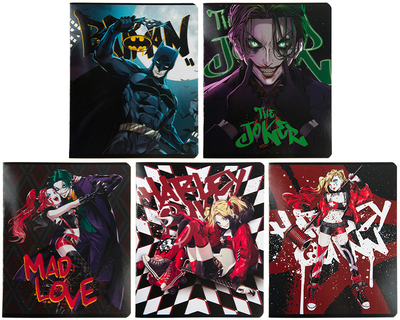 Набір зошитів Kite DC Comics 24 аркуша у лінію 5 шт (DC23-239/5)