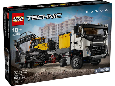 Zestaw klocków Lego Technic Ciężarówka Volvo FMX i koparka EC230 Electric 2274 elementy (42175) (955555906393838) - Outlet