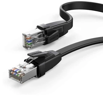 Высокоскоростной интернет кабель RJ45 Ethernet UGREEN плоский Lan сетевой кабель 0.5 м 40 Гбит/с