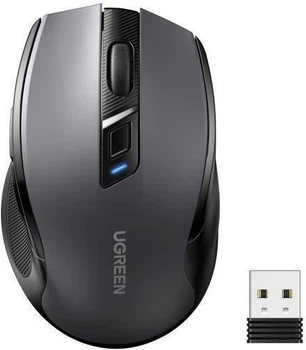 Бездротова безшумна оптична миша UGREEN Ergonomic Wireless Grey (MU006)