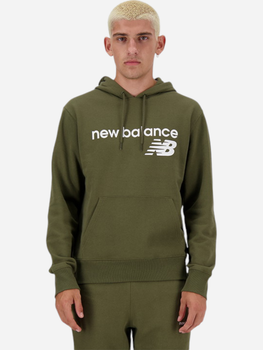 Bluza męska z kapturem kangurka New Balance NBMT03910DMO M Oliwkowa (197375441603)