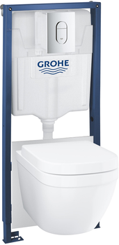 Інсталяція GROHE Rapid SL 5-в-1 36501000 з панеллю змиву Arena Cosmopolitan та унітазом Euro Ceramic з сидінням Soft Close дюропласт