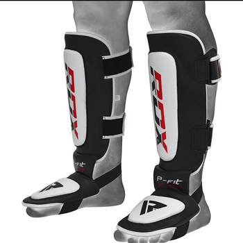 Захист ноги MMA RDX, шкіра, чорно-білий, розмір XL (FT-8790/XL)
