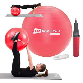 Фитбол Hop-Sport 55см красный + насос 2020