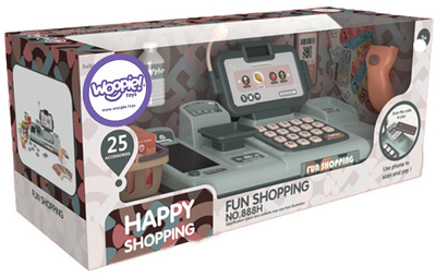 Касовий апарат Woopie Happy Shoping з аксесуарами 25 предметів Сірий (5904326941311)