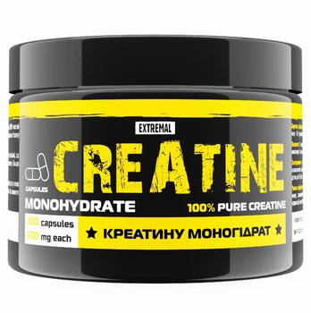 Креатин Extremal 100% Creatine monohydrate 300 капсул 500 мг Креатин для Массы Энергии и Силы