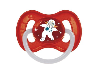 Пустушка латексна кругла Space Червона Canpol Babies 0-6 м (5901691811447)