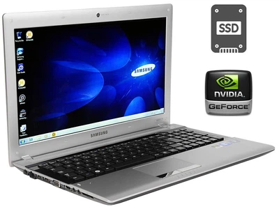 Ноутбук Б-класс Samsung RV511 / 15.6" (1366x768) TN / Intel Pentium P6200 (2 ядра по 2.13 GHz) / 4 GB DDR3 / 120 GB SSD / nVidia GeForce 315M, 512 MB DDR3, 64-bit / WebCam / DVD-ROM / HDMI / АКБ не держит б/у