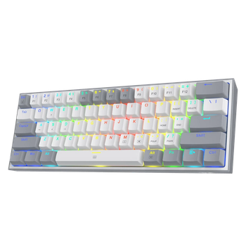 Игровая механическая клавиатура E-YOOSO Z11 с подсветкой True RGB Hot-Swap Бело-Серая