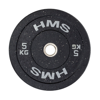 Диск олімпійський HMS Bumper 5 кг чорний з сірим (5907695520736)