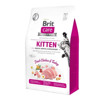 Сухой беззерновой корм для котят Brit Care Cat Grain Free Kitten Healthy Growth & Development Chicken & Turkey с курицей и индейкой 7 кг (171277/0662)