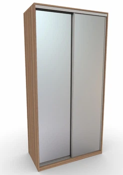 Шафа-купе Стерх Т2 двухдверна з фасадом дзеркало 120x60x240 см Горіх золотистий