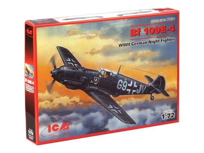 Сборная модель ICM Мессершмит Bf 109E-4, немецкий ночной истребитель 2 Мировой войны 72134
