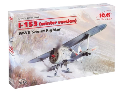 Сборная модель ICM I-153 зимняя версия , Советский истребитель 2 Мировой войны 32011