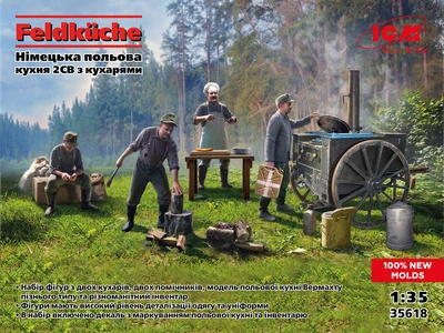 Сборная модель ICM Feldküche, Немецкая полевая кухня 2СВ с поварами 35618