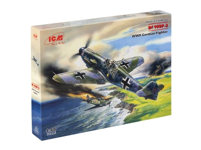Сборная модель ICM Мессершмит Bf 109F-2, немецкий истребитель 2 Мировой войны 48102