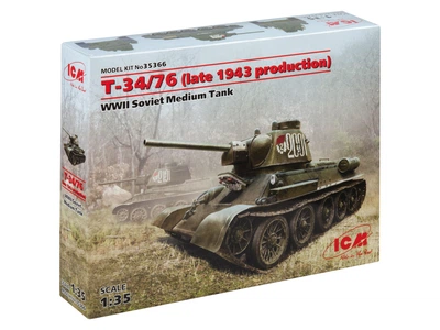 Сборная модель ICM Т-34/76 производство конца 1943г. , советский средний танк 2 Мировой войны 35366