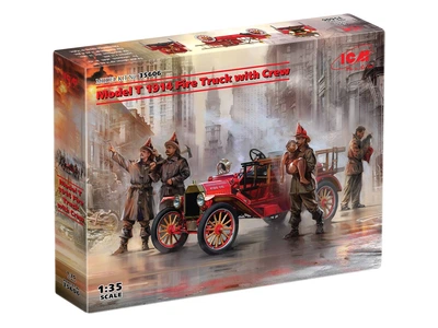Сборная модель ICM Model T 1914 Fire Truck с американскими пожарными 35606