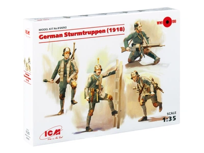 Сборная модель ICM Немецкие штурмовые части 1918 г. 4 фигуры 35692
