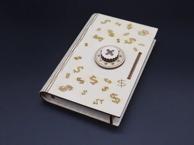 Шкатулка-купюрница из фанеры под роспись с кодовым замком 12х17,5 см (KF-072)