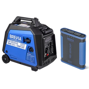 Комплект генератор инверторный Brevia 2,5 кВт (ном 2,3 кВт) + повербанк (Power Bank) Brevia ePower 48Ah