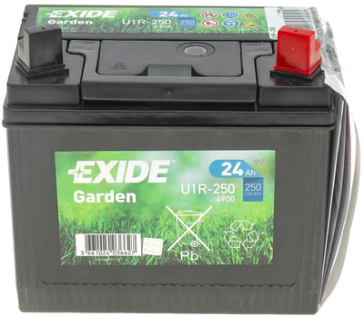 Аккумуляторная батарея Exide 24Ah/250A (197x132x186/+R) (Garden) (U1R-250)