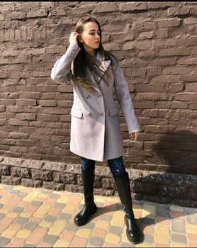 Напівпальто демісезонне Lady Prestige Л606 42 мокко