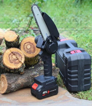 Аккумуляторная цепная мини пила с 2 аккумуляторами в кейсе 48 V 5000 mAh Lima