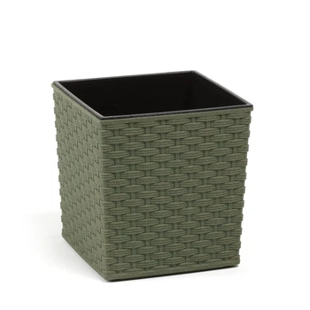 Горщик для квітів Lamela Juka Rattan ECO 40 см. Зелений лісовий