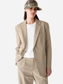 Піджак класичний подовжений жіночий Uniqlo 122887780 XL Бежевий (1159814812)