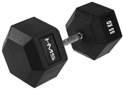 Hantla do ćwiczeń HMS Hex Pro 55 kg Czarna (5907695518252)