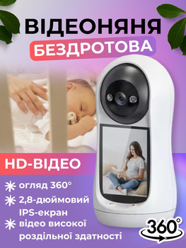 Видеоняня беспроводная радионяня ip камера wifi с двусторонней связью через телефон Monty ICS-PT12-2MP радио видеонаблюдение в детскую вай фай мини видео няня wi fi для дома квартиры с подключением к телефону радионяни вайфай видеоняни