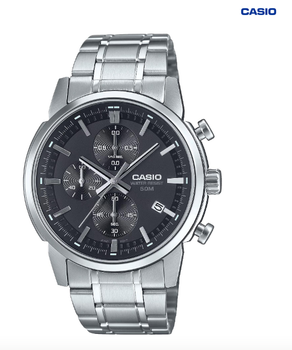 Мужские часы CASIO MTP-E510D-1A1VDF Серебро/Экран Черный