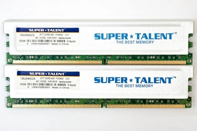 Оперативная память 4 ГБ, DDR2 (набор 2+2) для ПК, Super Talent (800 МГц, 1.8 В, CL5, T8UX4GC5) Б/У