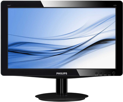 Монитор 15.6" LED TN, Philips 166V3LSB, 1366 x 768, 8 мс, 16:9, VGA, DVI, 166V3LSB