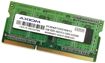 Оперативная память 4 ГБ, DDR3, для ноутбуков, Axiom (1600 МГц, 1.5 В, CL11, LV51264Z11D316813) Б/У