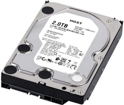 Жесткий диск 2 ТБ HGST (для сервера, 3.5", 7200 об/мин, 128 МБ, SATAIII, HUS722T2TALA604/1W10002) Б/У