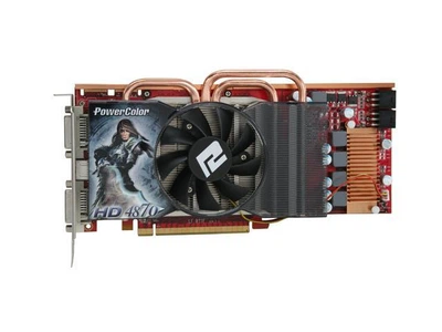 Видеокарта Powercolor Radeon HD4870 (1 ГБ, GDDR5, 256 бит, 770/900 МГц, AX4870 1GBD Б/У
