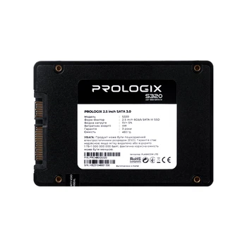 SSD Prologix S320 480 ГБ 2,5" SATA III 3D TLC 520/450 МБ/с (1AE295695868)