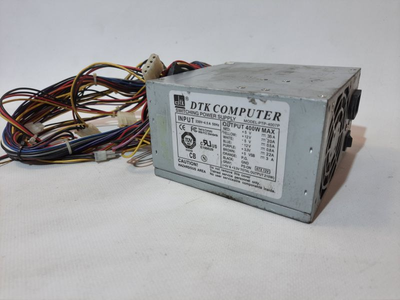 Блок питания 400 Вт DTK, 20+4 pin, питание видеокарты - Нет, 80 мм, ATX, PTP-4007P Б/У