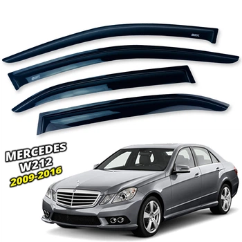 Дефлектори вікон (вітровики) для Mercedes E-class W-212 2009-2016 Sedan накладні (DEFL) Q2