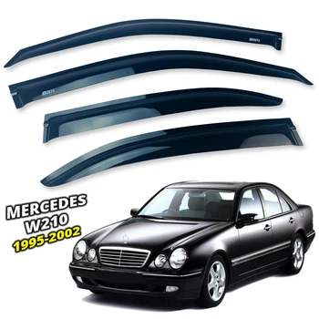 Дефлектори вікон (вітровики) для Mercedes E-class W-210 1995-2002 Sedan накладні (DEFL) Q2