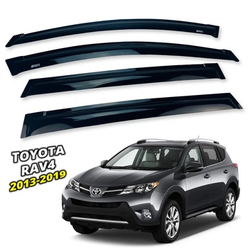 Дефлекторы окон (ветровики) для Toyota Rav-4 2013-2019 накладные (DEFL) Q2