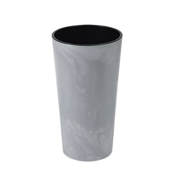 Горщик для квітів Lamela Lilia ECO recycled Efect betonu 19 см. Сірий бетон