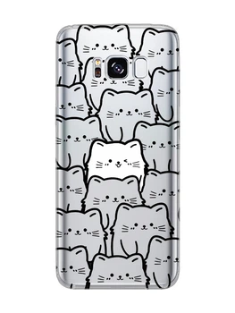Прозрачный чехол для Samsung Galaxy S8 Котики (принт 392)