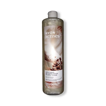 Крем-гель для душу з ароматом вершків і какао Avon Senses 500 ml, Indulgent Whipped Cocoa Shower Cream, Buttermilk & Cocoa Scent