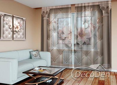 3D - Фото Тюль PHOTODECOR "Лілії на стіні"