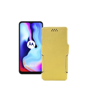 Чохол-книжка з екошкіри для телефону Motorola Moto E7 Plus Золотий