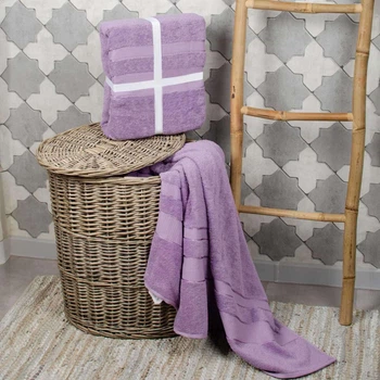 Простынь махровая 200*220 3912_pudrovo_fioletovijj Aisha Home Textile