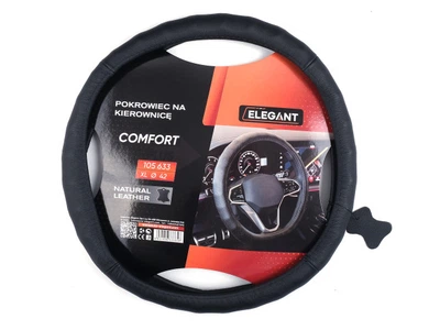 Чехол на руль кожа XL 42см черный Elegant 105633 массаж гладкий